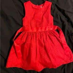Girls Red Checkered Pattern Dress - size 5